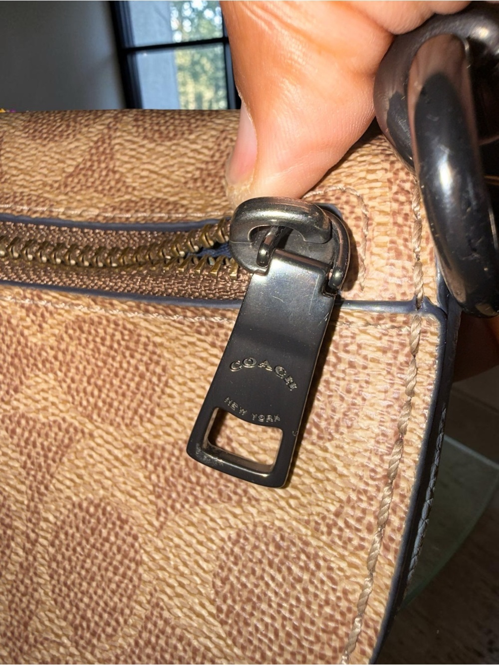 Unique Coach Pebbled Leather Belt Bag in Blue, Brown and Cream - Picture 13 of 13
